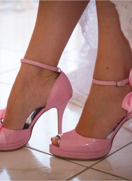 Ροζ νυφικό παπουτσι Thomas Shoes